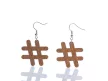 Krea-Wood earrings set, brown