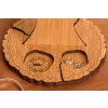    Krea-Wood jewelry holder, made by oak wood, with wooden leaves in natural colour
