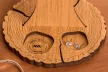  Krea-Wood jewelry holder, made by oak wood, with wooden leaves in natural colour