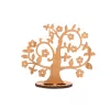   Krea-Wood jewelry holder, made by oak wood, with flowers, natural colour