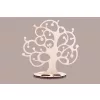   Krea-Wood jewelry holder, made by oak wood with birdie in white colour