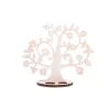   Krea-Wood jewelry holder, made by oak wood, with flowers, vintage white colour