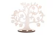 Krea-Wood jewelry holder, made by oak wood, with flowers, vintage white colour