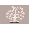   Krea-Wood jewelry holder, made by oak wood, with flowers, vintage white colour
