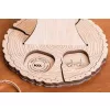  Krea-Wood jewelry holder, made by oak wood, with flowers, vintage white colour