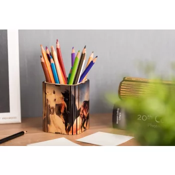 Krea-Wood wooden handmade pen holder, horses