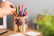 Krea-Wood wooden handmade pen holder, lavender
