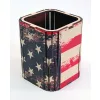 Krea-Wood wooden handmade pen holder, USA flag