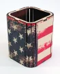 Krea-Wood wooden handmade pen holder, USA flag