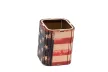 Krea-Wood wooden handmade pen holder, USA flag