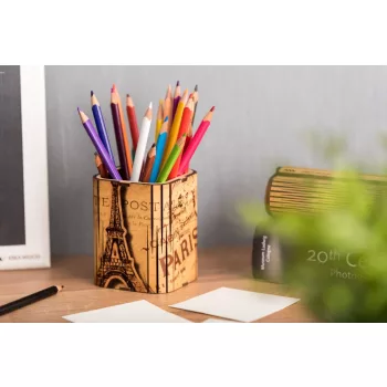 Krea-Wood wooden handmade pen holder, Paris