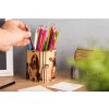 Krea-Wood wooden handmade pen holder, cat and dogs design