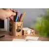 Krea-Wood pen and paper block holder, owl design