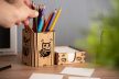Krea-Wood pen and paper block holder, owl design