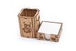 Krea-Wood pen and paper block holder, owl design
