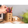 Krea-Wood pen and paper block holder, leaves design