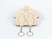 Krea-Wood key holder with 2 figurines, natural