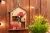 Krea-Wood house shaped key holder, poppy flower