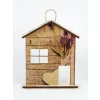 Krea-Wood house shaped key holder, lavender design