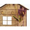 Krea-Wood house shaped key holder, lavender design