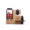   Krea-Wood FirstLeather mobile phone holder in natural colour, with real leather cover