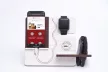 Krea-Wood FirstLeather mobile phone holder in white colour, with real leather cover