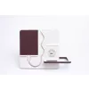   Krea-Wood FirstLeather mobile phone holder in white colour, with real leather cover