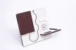 Krea-Wood FirstLeather mobile phone holder in white colour, with real leather cover