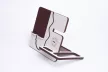 Krea-Wood FirstLeather mobile phone holder in white colour, with real leather cover