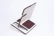 Krea-Wood FirstLeather mobile phone holder in white colour, with real leather cover