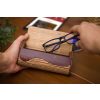   Krea-Wood FirstLeather handmade glasses case with magnet. Made by oak wood, real leather inside, brown colour