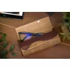   Krea-Wood FirstLeather handmade glasses case with magnet. Made by oak wood, real leather inside, brown colour