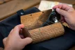 Krea-Wood wooden handmade glasses case with magnet. Made by oak wood, brown colour