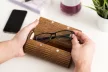 Krea-Wood Handcrafted Oak Reading Glasses Case, brown colour