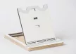 Krea-Wood handmade wooden tablet stand made by birch wood, vintage white colour