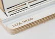 Krea-Wood handmade wooden tablet stand made by birch wood, vintage white colour