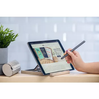   Krea-Wood wooden tablet stand made by oak wood, vintage white colour