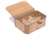 Krea-Wood tea box, made of oak wood with a tea cup motif, in natural colour