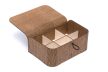 Krea-Wood tea box, made of oak wood with a tea cup motif, in brown colour