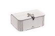 Krea-Wood tea box, made of oak wood with a tea cup motif, in white colour