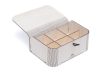 Krea-Wood tea box, made of oak wood with a tea cup motif, in white colour