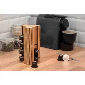 Krea-Wood coffee capsule holder for Nespresso compatible capsules